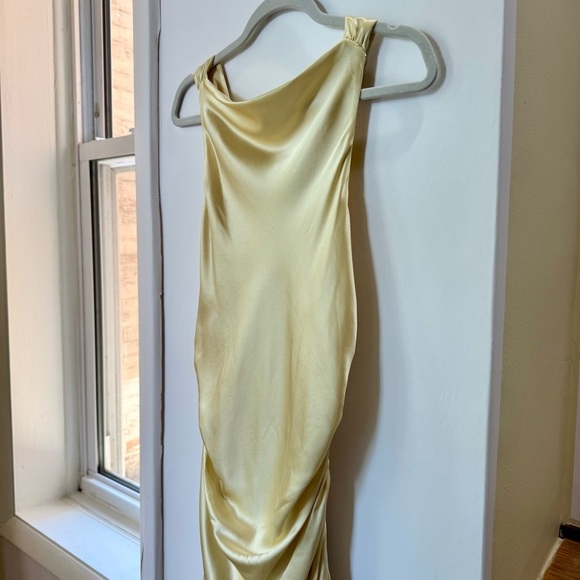 NWT Reformation Casette Silk Dress Maxi Long Wedding Cocktailin Blonde Yellow 12 - Picture 15 of 17